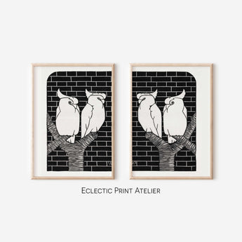 Eclectic Art Nouveau Cockatoo Set