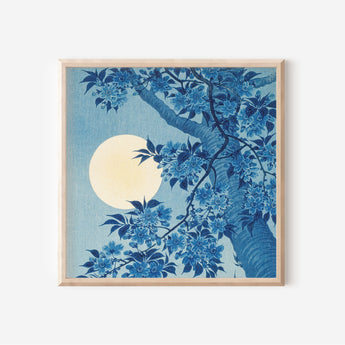 Blue Moon with Blooming Tree