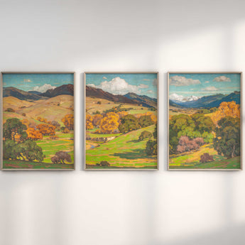 Vibrant Mountain Rustic Three-Panel Triptych